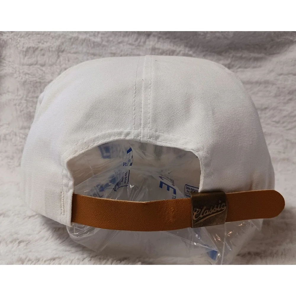 VTG East West Shrine Football Classic & Pageant Leather Strap Cap Bowl White USA